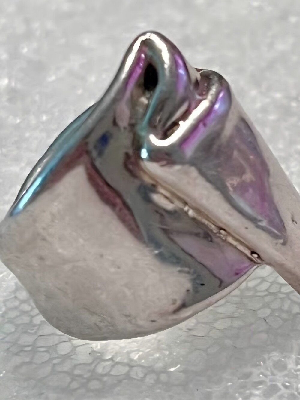 Vintage ISRAELI MODERNIST Electroform Sterling Silver Sculptural Statement Ring - Picture 2 of 4
